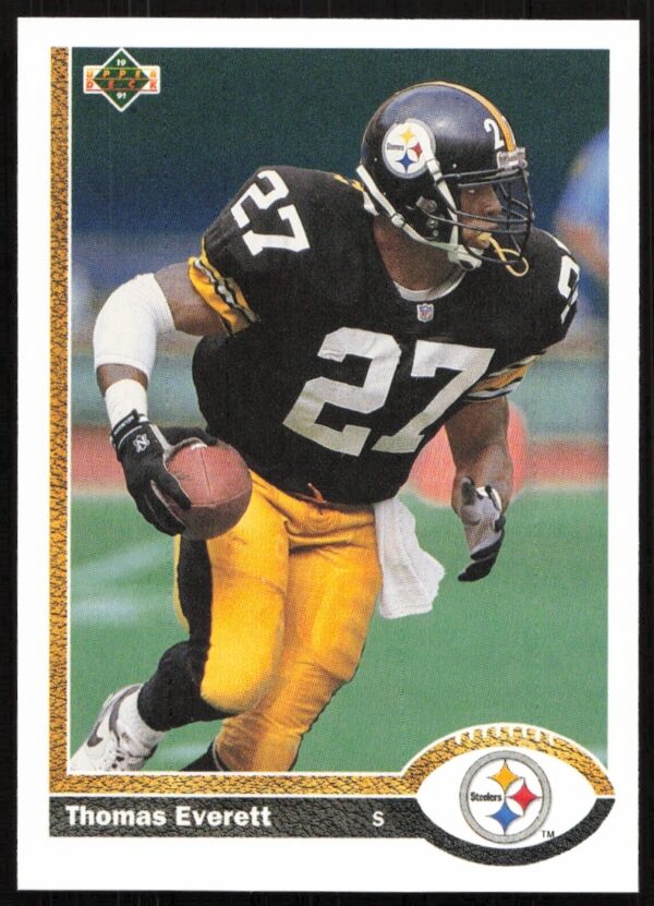 Thomas Everett in action, 1991 Upper Deck card #518, showcasing skill and confidence.