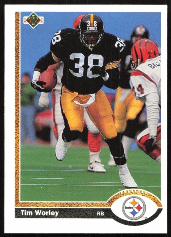 Tim Worley 1991 Upper Deck #307 Football Card Front, Pittsburgh Steelers Running Back.