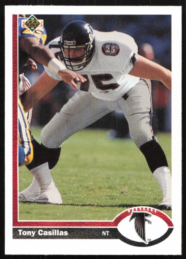 1991 Upper Deck Tony Casillas #483, Dallas Cowboys NFL card, front view.