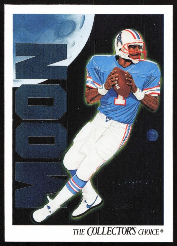 Warren Moon 1991 Upper Deck Football Card #90, legendary quarterback in action.