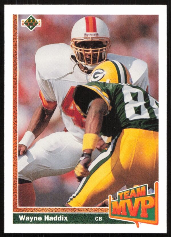 Wayne Haddix 1991 Upper Deck card, Buffalo Bills, #477, football action shot.