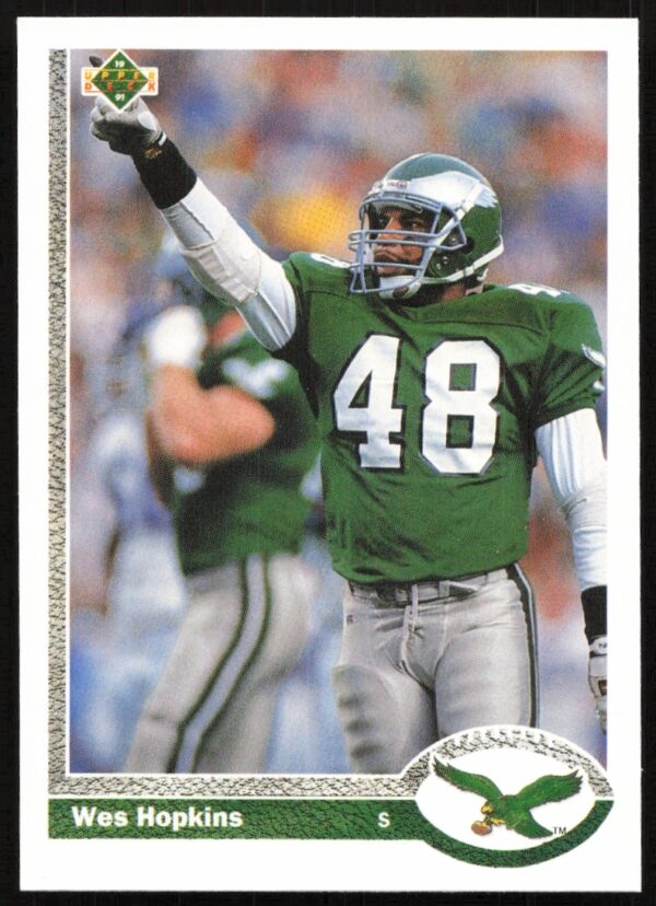 Wes Hopkins 1991 Upper Deck Football Card #106, Philadelphia Eagles Safety.