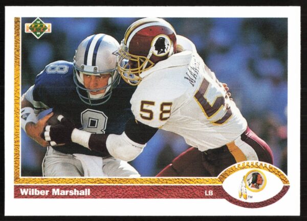 1991 Upper Deck Wilber Marshall trading card #276 featuring action shot.