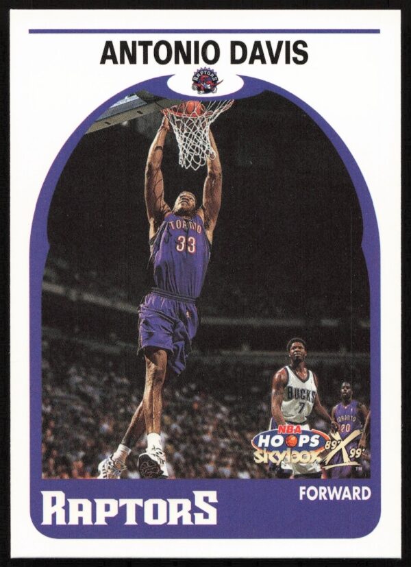 Antonio Davis NBA Hoops Card #176, 1999-00 Season, Indiana Pacers, Front View.