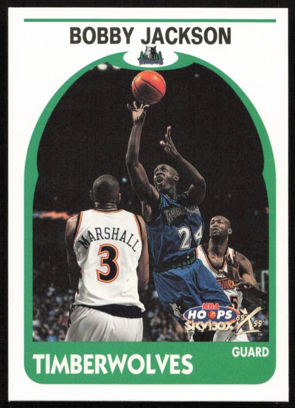 Bobby Jackson 1999-00 Skybox NBA Hoops Card #125 Showcasing His Gameplay Action.