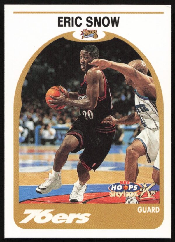 Eric Snow 1999-2000 NBA Hoops Card #8 Front, showcasing his on-court action.