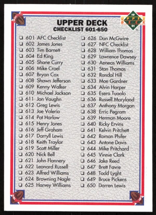 Front of 1999 Upper Deck baseball checklist card, numbers 601-700, featuring #700.