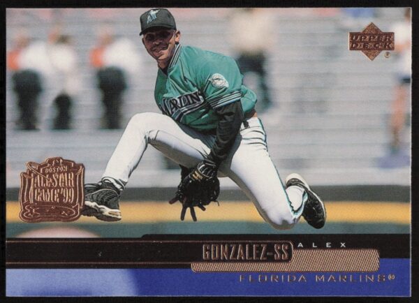 Alex Gonzalez 2000 Upper Deck Baseball Card #121, Front View, Ready to Bat.