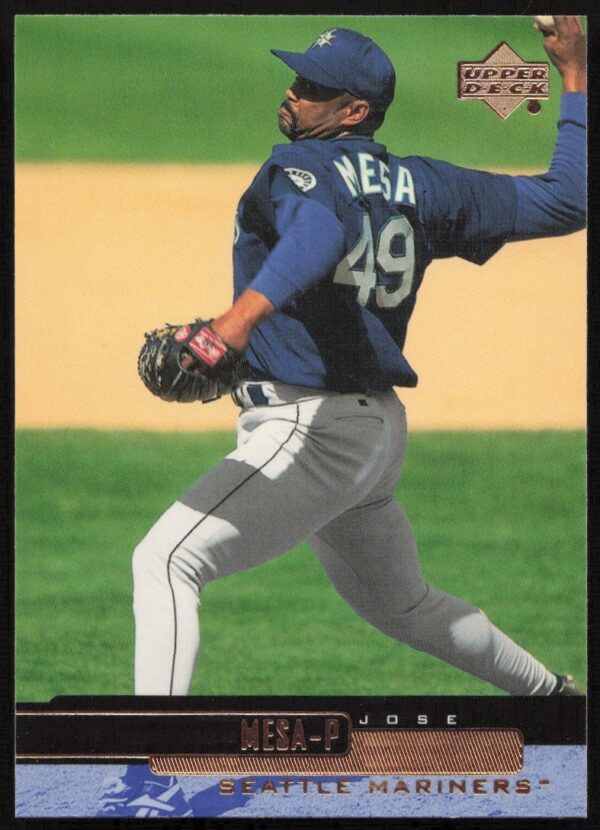 Jose Mesa 2000 Upper Deck card, Cleveland Indians pitcher mid-action, #238.
