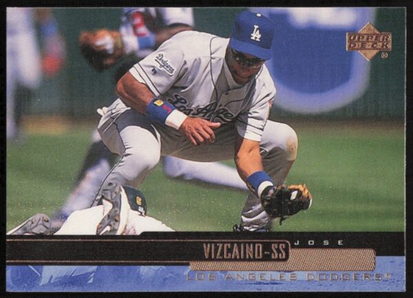 Jose Vizcaino 2000 Upper Deck baseball card #139, featuring him in action on the front.