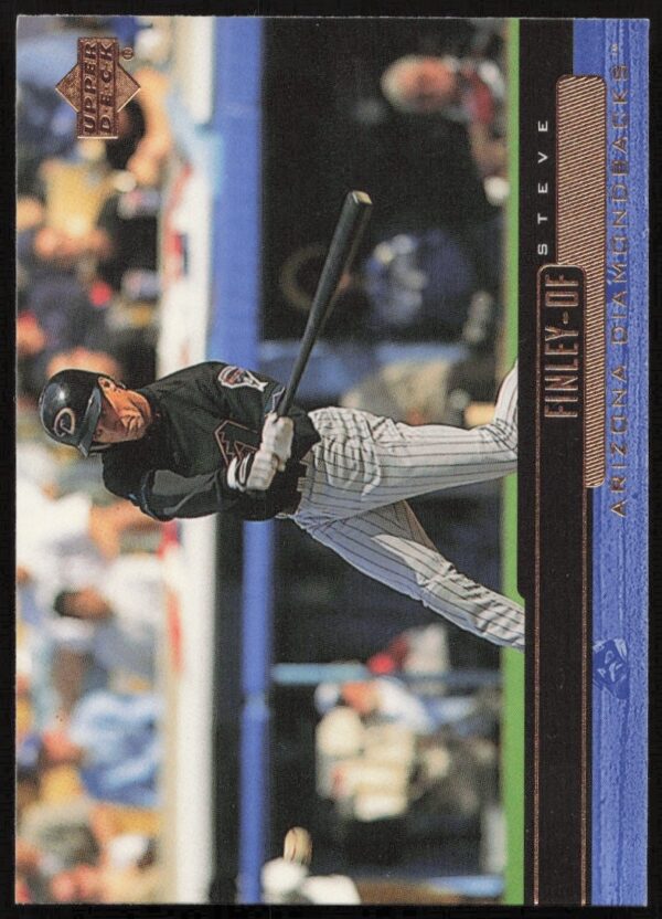 Steve Finley 2000 Upper Deck #42 baseball card, Arizona Diamondbacks uniform, action pose.