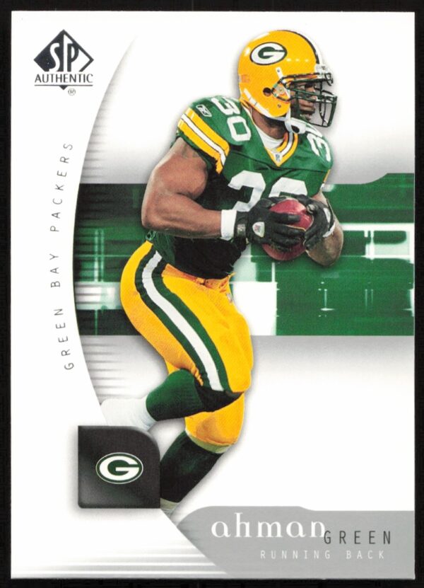 2005 SP Authentic Ahman Green #31, Green Bay Packers, NFL star running back card.