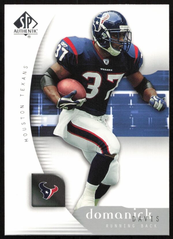 Domanick Davis 2005 NFL card, Houston Texans running back in action, SP Authentic #35.