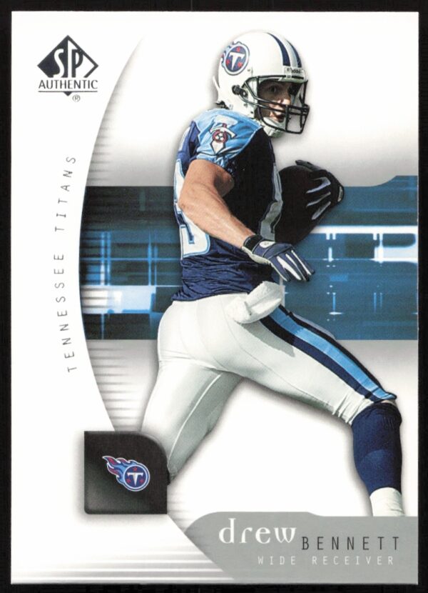 Drew Bennett 2005 SP Authentic card #86 showing an action shot in football uniform.