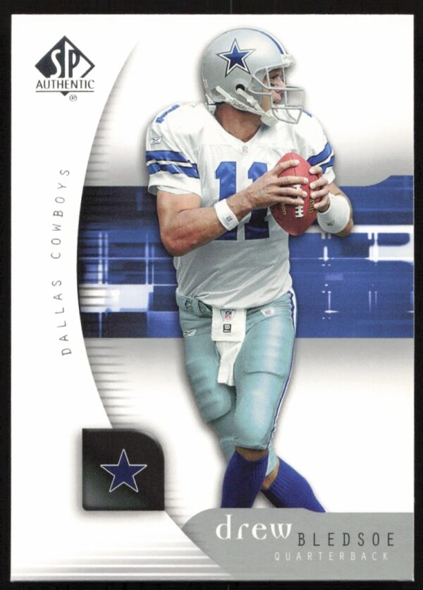 Drew Bledsoe 2005 SP Authentic #23 Football Card, Dallas Cowboys Uniform.