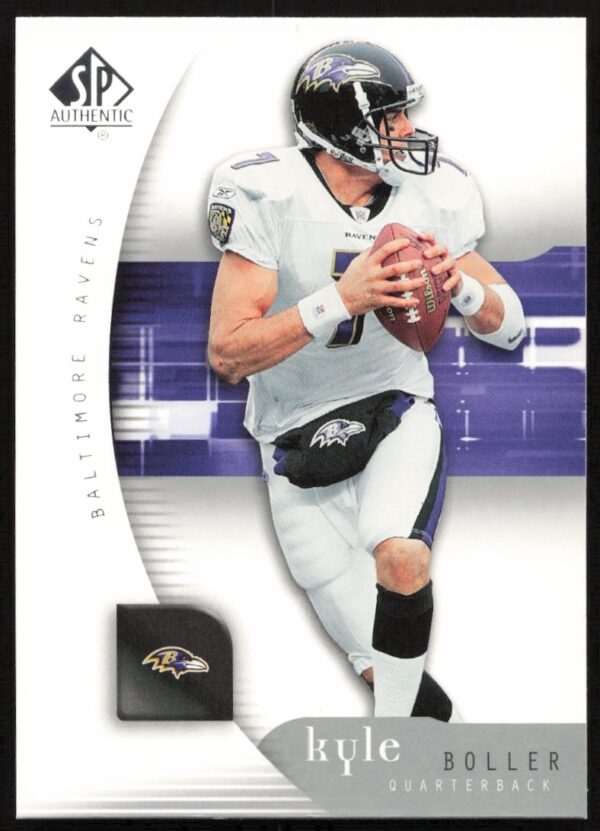 Kyle Boller 2005 SP Authentic football card front view, Ravens uniform, Upper Deck #7.