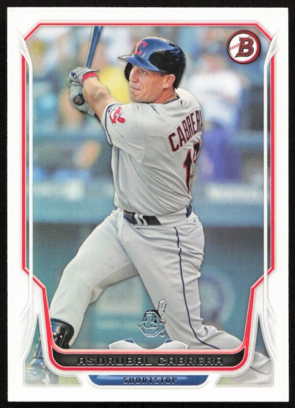 2014 Bowman Baseball Card #149 featuring Asdrubal Cabrera in action.