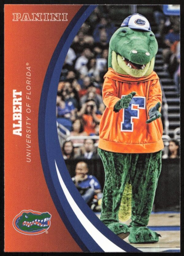 Florida Gators mascot Albert featured on 2015 Panini trading card front.