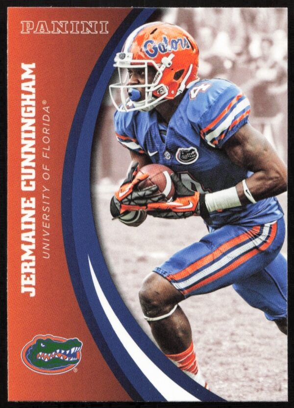 2015 Panini Jermaine Cunningham Florida Gators trading card, #27, front view.