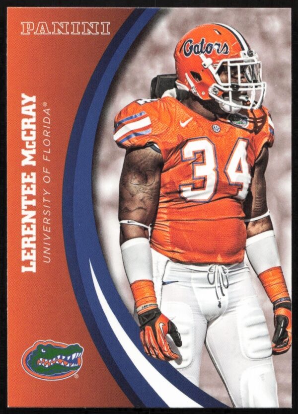 2015 Panini trading card of Gators linebacker Lerentee McCray in Florida uniform.