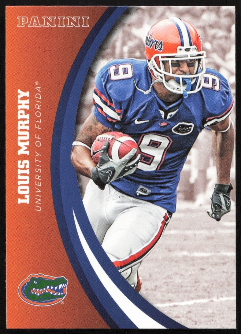 2015 Panini card featuring Louis Murphy, Florida Gators, in dynamic action pose, card #41.