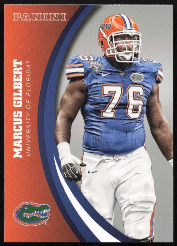 Marcus Gilbert 2015 Florida Gators Panini football card, front view with #43 displayed.