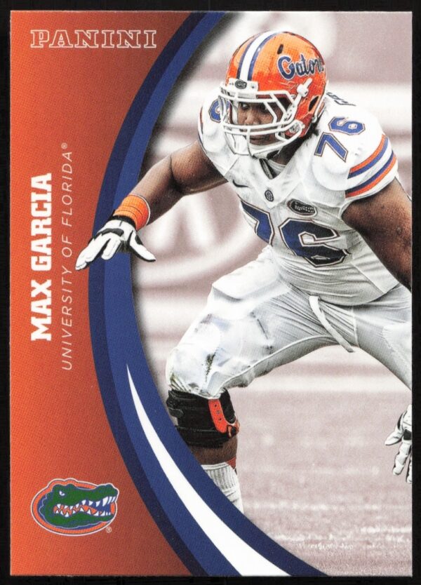Max Garcia in Florida Gators jersey #48 on 2015 Panini card front.