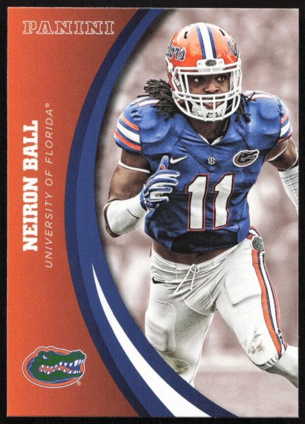 Neiron Ball 2015 Florida Gators Panini trading card #51, action shot with uniform.