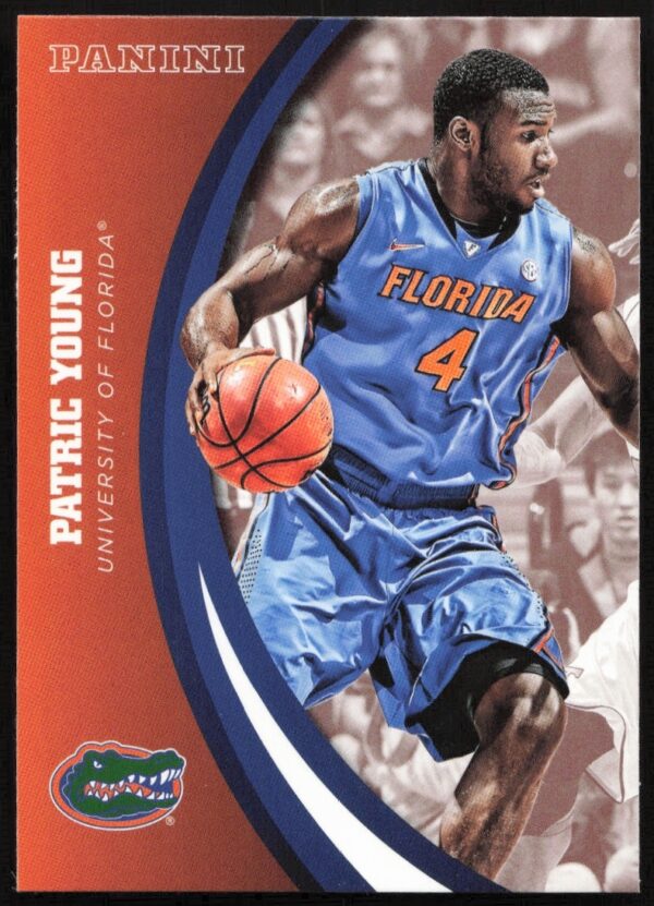 Patric Young 2015 Florida Gators Panini trading card, Front view, showcasing athletic skills.