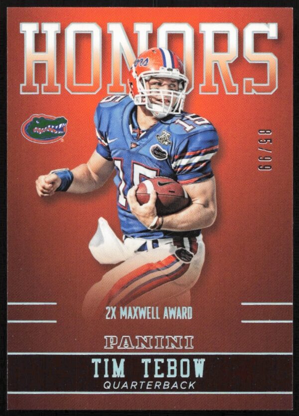 Tim Tebow 2015 Panini Honors Card #TT-FL Florida Gators Limited Edition (/99) Front