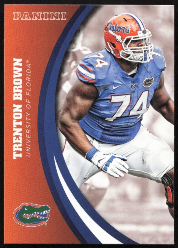 2015 Panini Florida Gators Trenton Brown Football Card #60 featuring college football action.