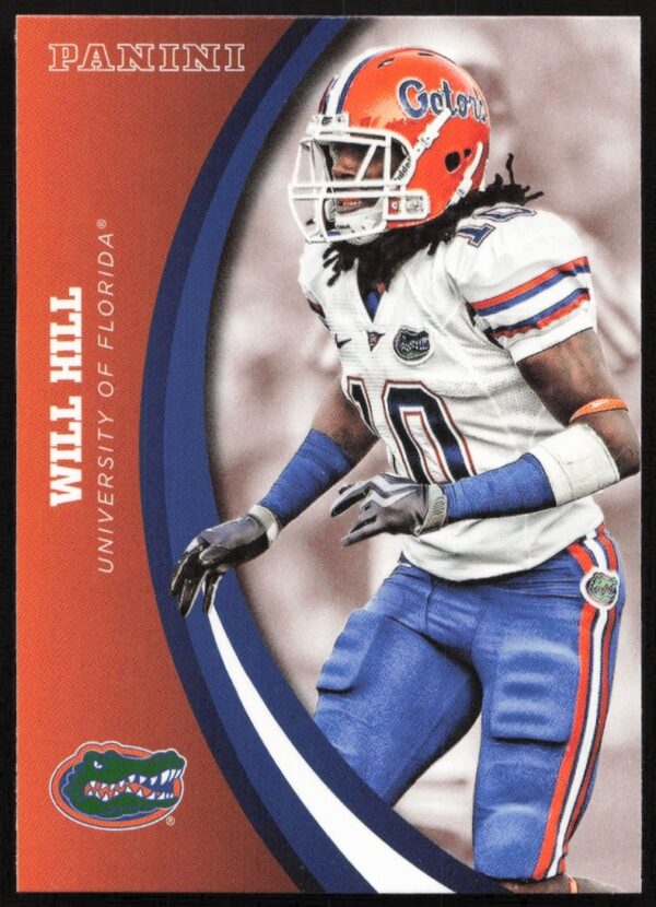 2015 Panini Florida Gators Will Hill trading card #62 featuring his portrait in Gators uniform.
