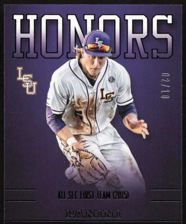 Limited edition 2015 Panini Honors Andrew Stevenson LSU card, one of 10 made.
