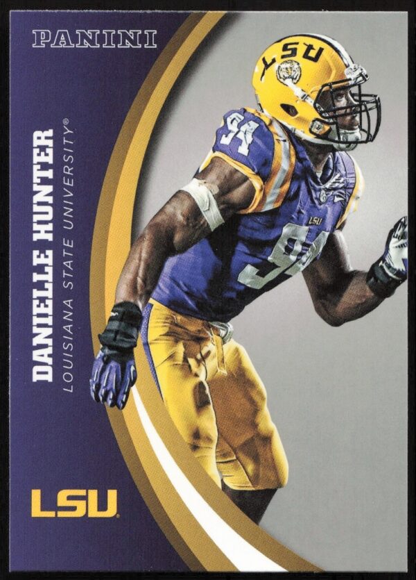 Danielle Hunter LSU Tigers 2015 Panini card #13 showcasing athletic readiness.