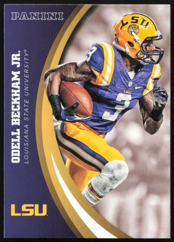 Odell Beckham Jr. 2015 Panini LSU Tigers trading card front, jersey #48.
