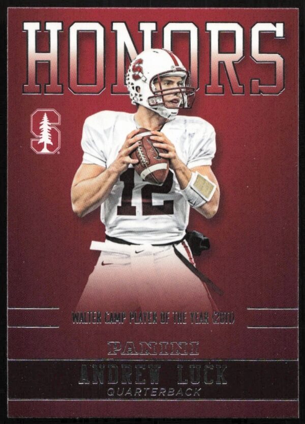 Andrew Luck Stanford football card, 2015 Panini Honors #AL-STA, front view design.