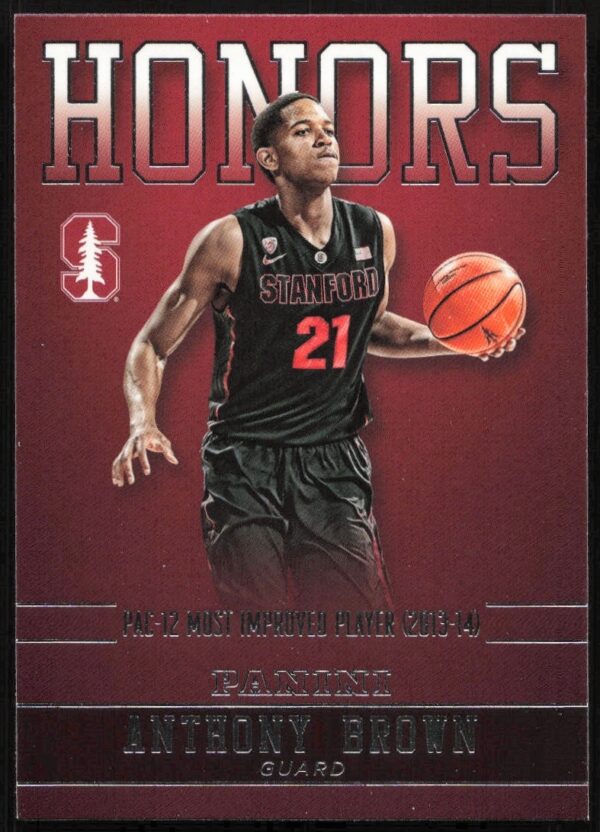 Anthony Brown 2015 Stanford Honors Panini Card, Front View, #AB-STA.