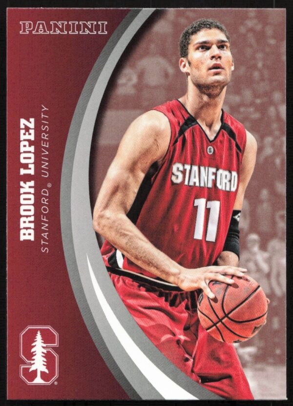 Brook Lopez 2015 Panini Stanford trading card, showcasing dynamic action and card number 22.