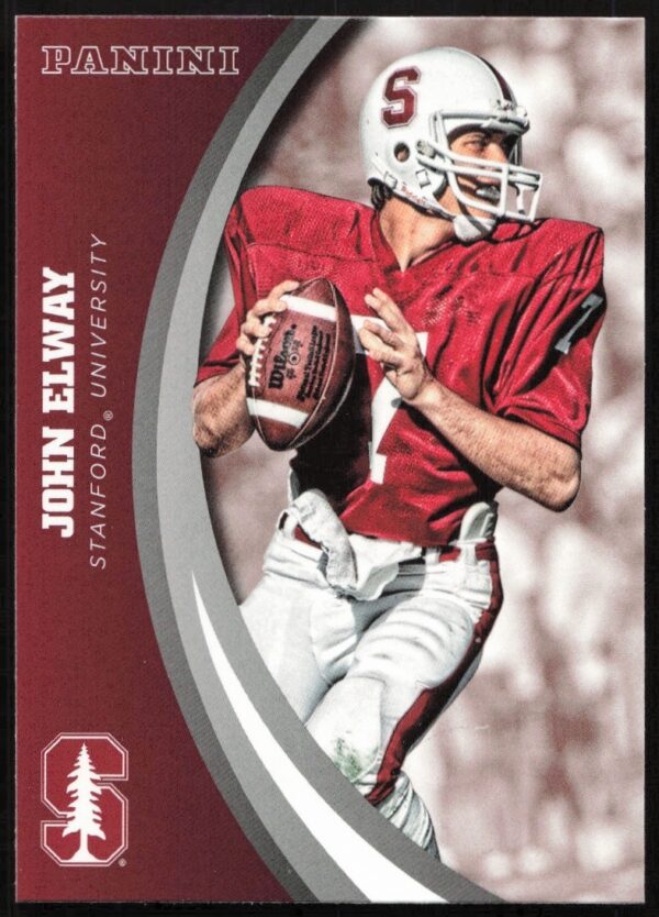 John Elway Stanford 2015 Panini Card #23 Front, featuring iconic action shot.