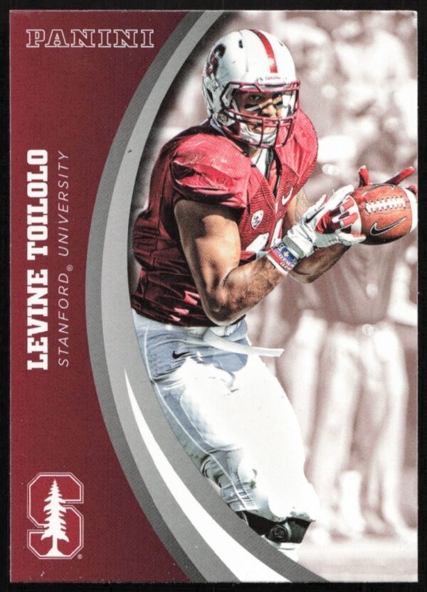 Levine Toilolo 2015 Panini Stanford Football Card #30, showcasing athletic prowess and team spirit.