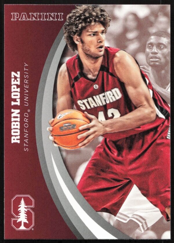 Robin Lopez 2015 Panini Card #33 in Stanford Basketball Uniform (Front).