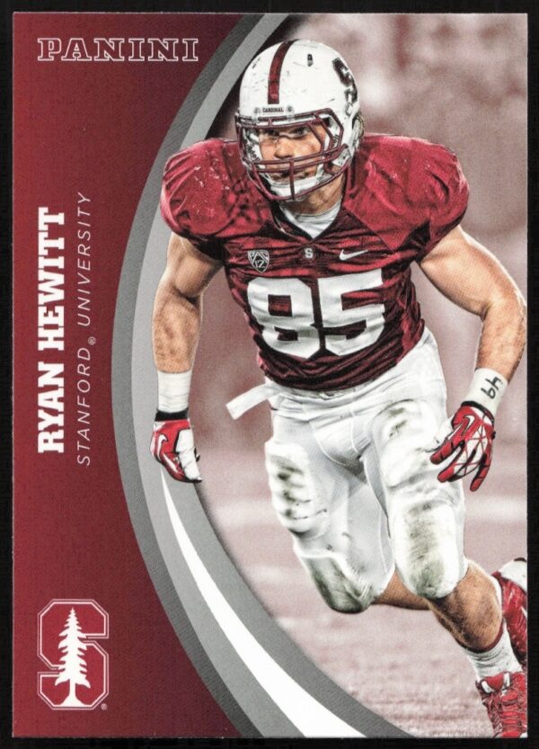 2015 Panini card featuring Ryan Hewitt in Stanford uniform, number 35, collectible front view.