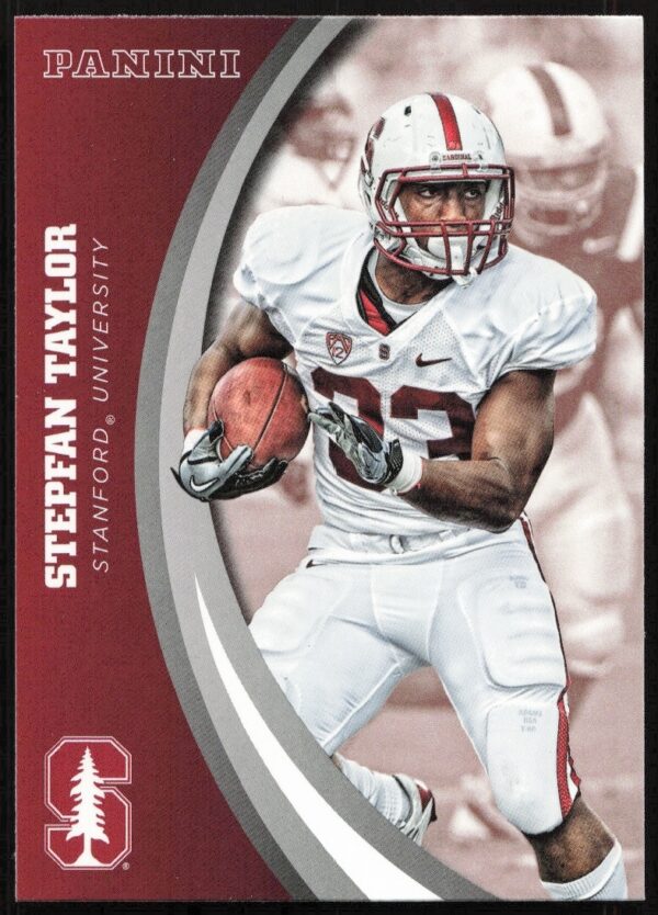 Stepfan Taylor 2015 Stanford Panini card #39, featuring dynamic action shot.