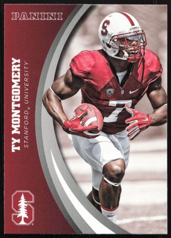 Ty Montgomery Stanford University 2015 Football Card #44, Panini Front View.