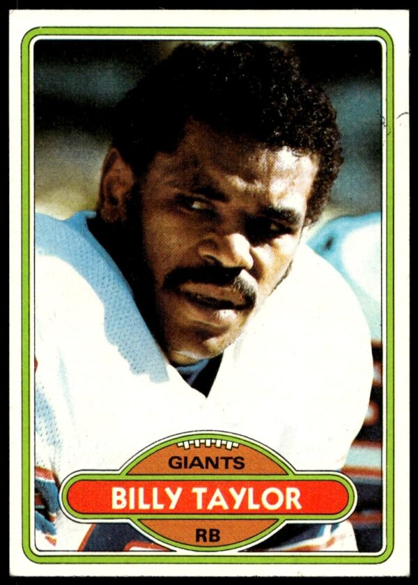 Billy Taylor 1980 Topps Card #309 showcasing Raiders action shot.