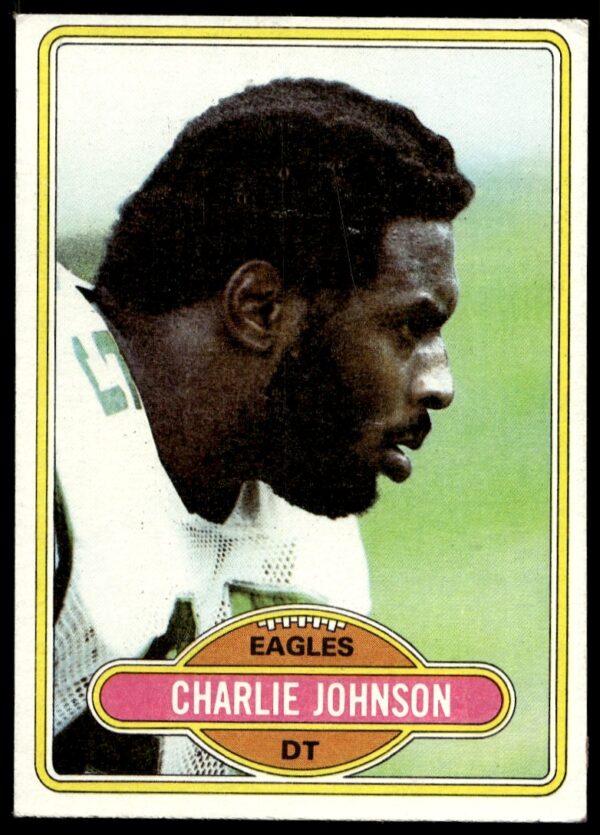 Vintage 1980 Topps Charlie Johnson Football Card #277 Front View