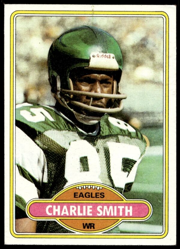 1980 Topps Card: Charlie Smith #154, featuring action portrait and classic baseball uniform.