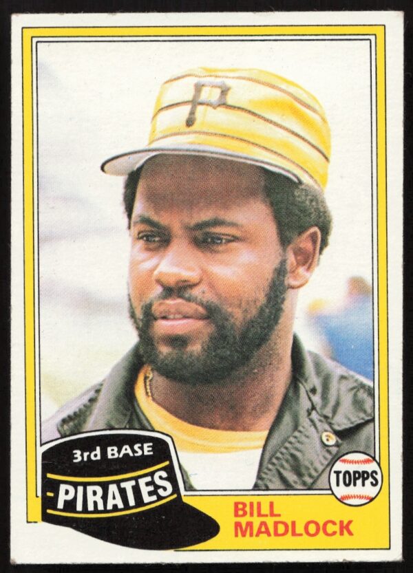 1981 Topps Bill Madlock Baseball Card, Pittsburgh Pirates, MLB Legend.