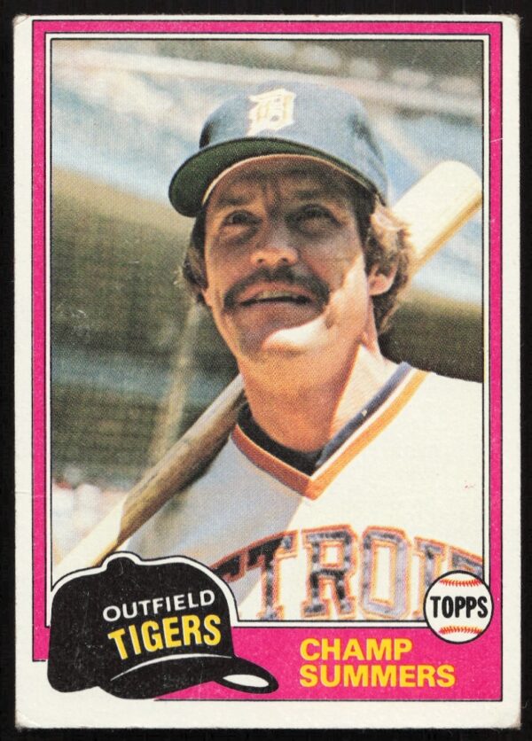 Champ Summers 1981 Topps Baseball Card #27, Front View, Detroit Tigers.