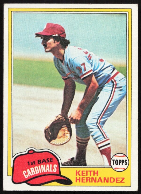 Keith Hernandez 1981 Topps Baseball Card #420, St. Louis Cardinals, Mid-Action Photo.